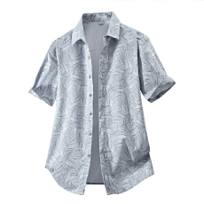 批发弹力轻商务夏季新款<b class='q'>男士</b><b class='q'>短袖</b>休闲<b class='q'>衬衫</b>韩版潮流修身竹纤维轻奢<b class='q'>衬衣</b>