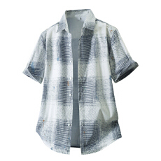 批发弹力轻商务夏季新款男士短袖休闲<b class='q'>衬衫</b>韩版潮流修身竹纤维轻奢<b class='q'>衬衣</b>