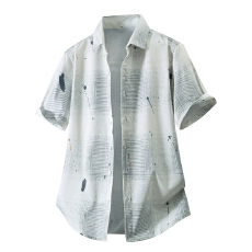 批发弹力轻商务夏季新款男士短袖休闲<b class='q'>衬衫</b>韩版潮流修身竹纤维轻奢<b class='q'>衬衣</b>