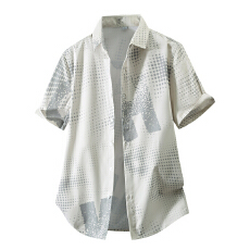 批发弹力轻商务夏季新款<b class='q'>男士</b><b class='q'>短袖</b>休闲<b class='q'>衬衫</b>韩版潮流修身竹纤维轻奢<b class='q'>衬衣</b>