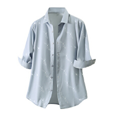 批发弹力轻商务夏季新款男士中袖休闲<b class='q'>衬衫</b>韩版潮流修身七分袖轻奢<b class='q'>衬衣</b>