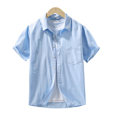 批发纯棉<b class='q'>日系</b>水洗<b class='q'>复古</b>短袖衬衫宽松商务休闲简约流行百搭舒适纯色衬衣