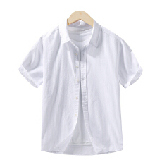批发纯棉<b class='q'>日系</b>水洗<b class='q'>复古</b>短袖衬衫宽松商务休闲简约流行百搭舒适纯色衬衣