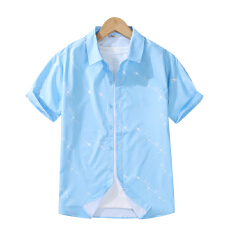 批发轻<b class='q'>商务</b>夏季新款男士短袖衬衫韩版潮流帅气修身衬衣青年休闲寸衫