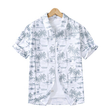 批发轻<b class='q'>商务</b>夏季新款男士短袖衬衫韩版潮流帅气修身衬衣青年休闲寸衫