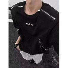 批发解构多拉链设计感<b class='q'>短袖</b><b class='q'>t</b><b class='q'>恤</b>男2025夏季美式高街cleanfit高级感上衣