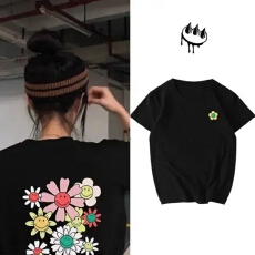 批发官图 抖音爆款[180g/200g/220g纯棉]宽松落肩中长<b class='q'>短袖</b><b class='q'>T</b><b class='q'>恤</b>女