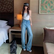 批发实拍 天丝棉弹力<b class='q'>裤</b>舒适透气凉爽春夏修身显瘦经典款<b class='q'>百搭</b>窄阔牛仔