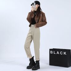 批发实拍 七个色<b class='q'>哈伦</b>高腰牛仔裤九分和长裤 XS-2XL
