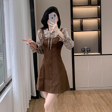 批发2026春季新款假两件背带裙<b class='q'>连衣裙</b>修身显瘦气质温柔甜美<b class='q'>可爱</b>小个子