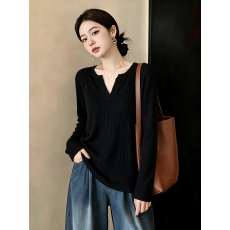 批发实拍胖MM大码女装<b class='q'>春</b>秋装显瘦遮肚子针织衫简约减龄休闲套头上衣