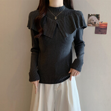 批发实拍胖妹妹<b class='q'>秋</b>装大码女装毛衣半高领设计感高级针织打底衫显瘦上衣