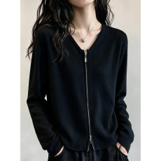 批发实拍胖妹妹<b class='q'>大码</b>女装双拉链针织毛衣显瘦小<b class='q'>外套</b>温柔风宽松开衫上衣