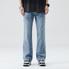 批发2026新款春夏季美式<b class='q'>潮</b>牌微喇叭宽松直筒水洗牛仔裤秋季薄款