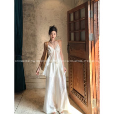 批发GV大白哥 清透白水女 吊带V领<b class='q'>阔腿裤</b>度假套装春季新款百搭女