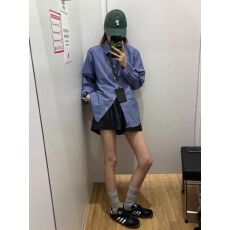 批发美式<b class='q'>格子</b>长袖<b class='q'>衬衫女</b>2025秋季宽松慵懒风衬衣外套百搭上衣