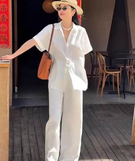 고급 센스 오래된 돈 바람 착용 가져 가라. 면 린넨 셔츠 캐주얼 여성 의류 느슨함 센스 화이트 익스트림 제인 아마 셔츠