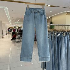 批发蕾丝花边直筒牛仔裤女2026春夏新款高腰小个子百搭显瘦<b class='q'>九分</b>阔腿裤