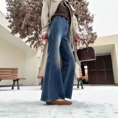 批发复古蓝微喇牛仔裤女春<b class='q'>夏</b>新款今年流行显瘦大码高腰显瘦宽松阔腿裤