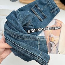 批发美式辣妹直筒弹力直筒牛仔裤女春<b class='q'>夏</b>季新款加绒百搭辣妹直筒长裤子