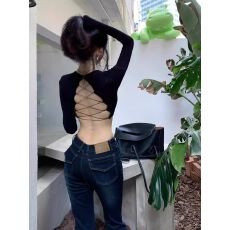 批发甜辣纯欲风V腰设计感微喇<b class='q'>牛仔裤</b>美式复古小众修身<b class='q'>弹力</b>百搭马蹄裤