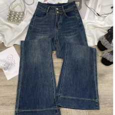 批发微喇牛仔<b class='q'>裤</b>女春季2026新款弹力显瘦高腰<b class='q'>修身</b>复古水洗蓝色喇叭<b class='q'>裤</b>子