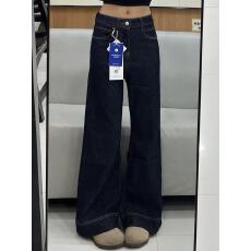 批发复古复古深蓝色<b class='q'>微喇</b><b class='q'>牛仔裤</b>女2026春夏季新款高腰宽松显瘦喇叭裤子