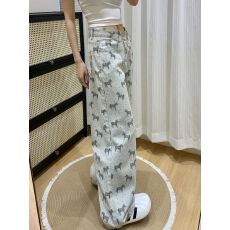 批发美式复古个性阔腿<b class='q'>牛仔裤</b>女夏季2026新款设计感高腰宽松<b class='q'>直筒</b>拖地裤