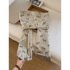 批发复古波点小马提花牛仔裤女款2026新款早春高级感百搭独特阔腿裤子