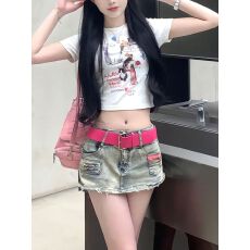 批发美式辣妹<b class='q'>性感</b>低腰牛仔超短裤裙女2026夏季新款修身包臀半身超短裙