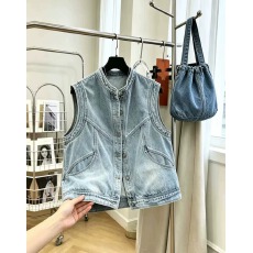 批发时尚牛仔<b class='q'>马甲女</b>时髦洋气2026春夏新款百搭坎肩背心外套上衣