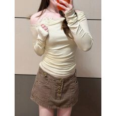 批发美式复古<b class='q'>牛仔</b>短裙女高腰单排扣咖色显瘦A字辣妹包臀防走光半身裙