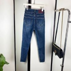 批发春秋季新款高腰双排扣高腰显瘦蜜桃臀九分<b class='q'>小脚</b>牛仔裤女百搭