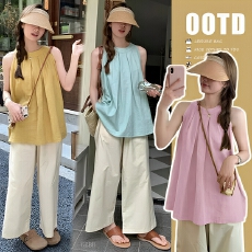 批发<b class='q'>夏</b>季孕妇装新款潮妈<b class='q'>夏</b>季孕期高级穿搭背心娃娃上衣减龄遮肚洋气