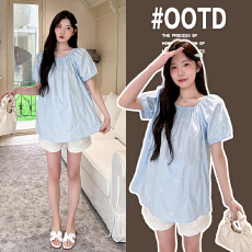 批发实拍孕妇装衬衫<b class='q'>夏</b>装2025新款孕妇<b class='q'>夏</b>装衬衣上衣宽松大码女时髦