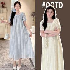 批发实拍<b class='q'>孕妇装</b>夏装裙子2026夏季新款韩版<b class='q'>时尚</b>重工提花显瘦气质连衣裙