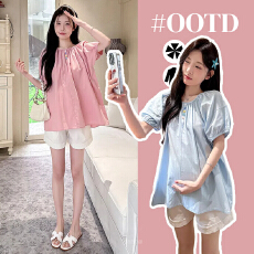 批发实拍<b class='q'>孕妇装</b>衬衫夏装2026新款彩色纽扣衬衣上衣宽松大码女时髦