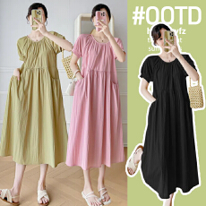 批发实拍孕妇装<b class='q'>连衣裙</b><b class='q'>夏装</b>2026新款雪纺长裙口袋裙子宽松大码时髦