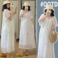 批发实拍夏季<b class='q'>孕妇</b><b class='q'>连衣裙</b>2026新款夏季中长款过膝宽松<b class='q'>孕妇</b><b class='q'>雪纺</b>连衣裙子