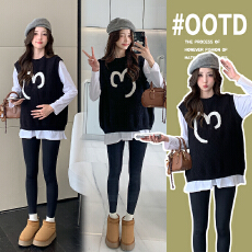 批发实拍<b class='q'>孕妇装</b>春季<b class='q'>孕妇</b><b class='q'>套装</b>2025新款春秋马甲体恤<b class='q'>打底裤</b>三件套