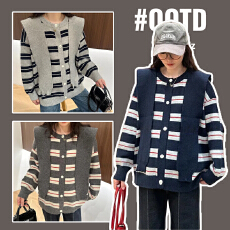 批发好质量孕妇装毛衣外套秋冬装新款条纹开衫+披肩两件套冬装