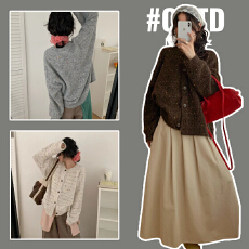 批发实拍孕妇装复古点子纱圆领长袖针织开衫秋季小个子高级感毛衣外套