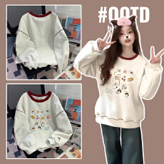 批发孕妇装秋冬保暖卫衣女薄款2025新款秋季新款圆领长袖t恤上衣秋季