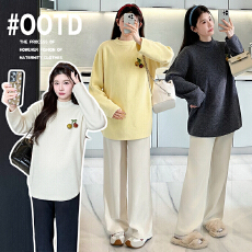 批发实拍孕妇装2025秋冬新款设计感立领樱桃软糯慵懒风怀孕期针织毛衣