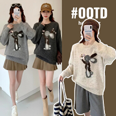 批发孕妇装高级感慵懒法式洋气针织毛衣独特休闲2025年秋冬时尚上衣