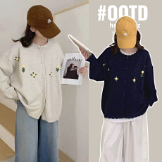 实拍孕妇装宽松慵懒风灰色毛衣外套秋冬显瘦超好看针织开衫上衣