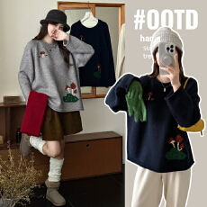 实拍孕妇装高级感慵懒法式洋气针织毛衣独特休闲2025年秋冬上衣