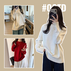 批发孕妇装2025秋季新款简约百搭纯色圆领套头针织衫<b class='q'>休闲</b>长袖打底毛衣