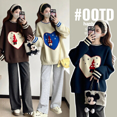 批发实拍孕妇装秋装毛衣2025新款秋冬季时尚减龄<b class='q'>休闲</b>针织外套宽松毛衣