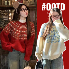 批发<b class='q'>孕妇装</b>宽松毛衣女慵懒2025新款冬季软糯针织衫秋冬小个子打底上衣